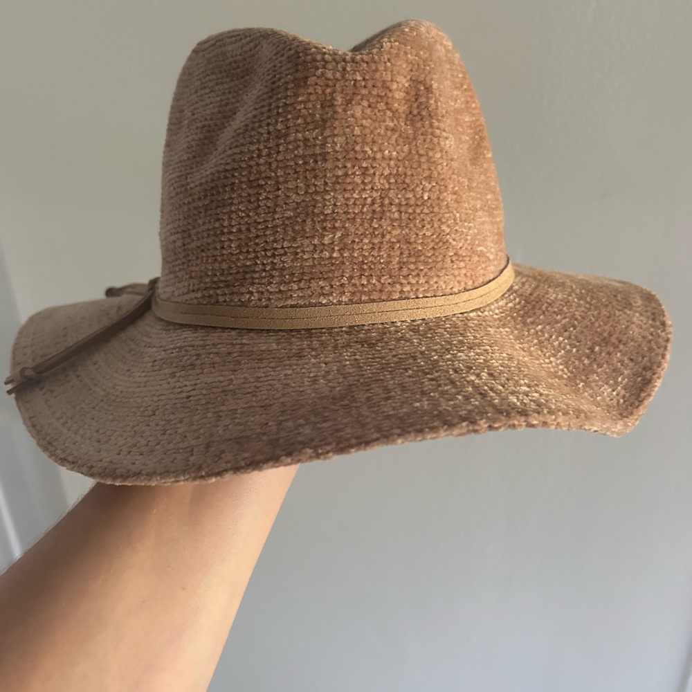 Adora Hats Fall Camel Tan Chenille Fedora Rancher Style